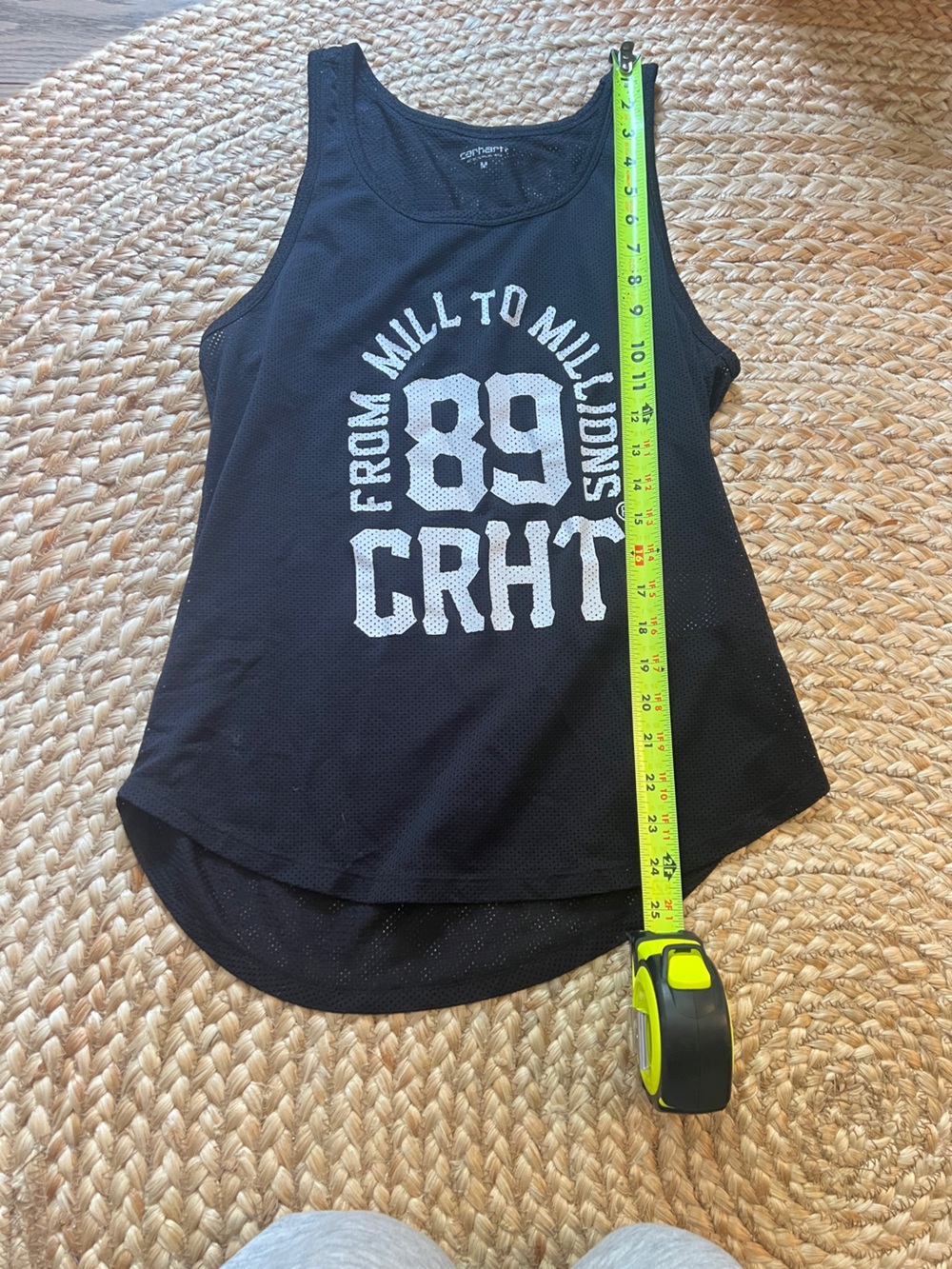 Carhartt Black Mesh Racerback Tank with White Graphic - Picture 3 of 7